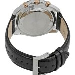 Men's Round Shape Leather Band Chronograph Wrist Watch - Black - SSB265P1