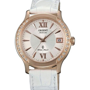 Women's Automatic Sapphire Crystal Dial Stone On Watch Case With Date Window - 36 mm - White