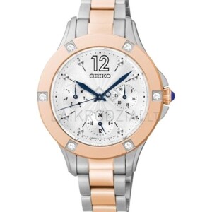 Women's Round Shape Stainless Steel Chronograph Wrist Watch 33 mm - - SKY670P1