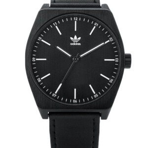 Men's Leather Analog Watch Z05-756-00 - 38 mm - Black