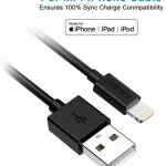 1.2- Meter Cable USB A To Lightning MFI Black