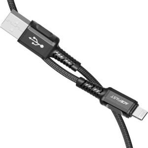 USB-A to Lightning Aluminum Alloy Charging Data Cable Black