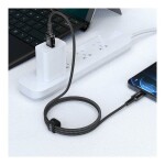 USB-A to Lightning Aluminum Alloy Charging Data Cable Black